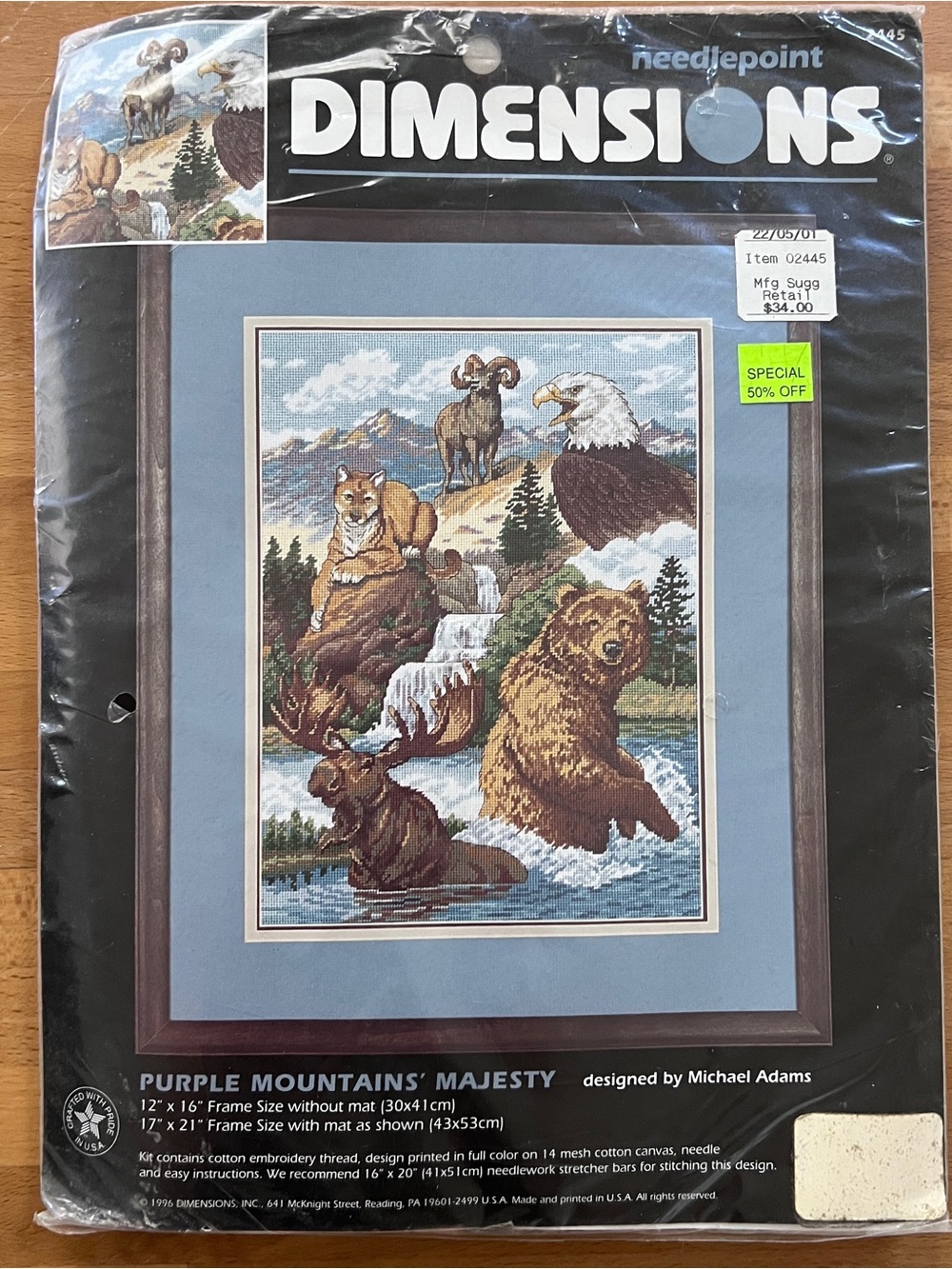 Needlepoint Kit Purple Mountains Majesty Wall Art Dimensions new in packaging